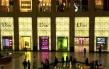 The store of Dior (CD) showcase and channel letter