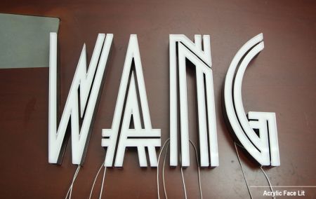 Rimless Acrylic Face Lit Channel Letters Stainless Steel Return for Shop Sign Front with CE UL LED